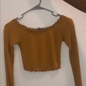 Off The Shoulder Crop Long Sleeve